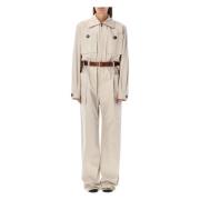 Beige Clair Bomuld Jumpsuit