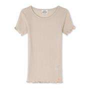 Krøllede Kanter T-Shirt Oatmeal Melange