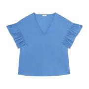 Poplin Ruffle Bluse