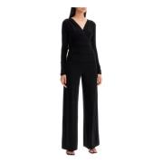 Ruched Jumpsuit med Wide-Leg Bukser