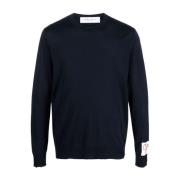 Navy Blue Logo Patch Sweater