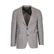 Houndstooth Uld Linnedjakke