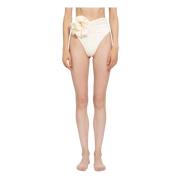 Creme High-Waisted Swim Bottom