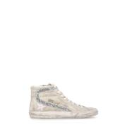 Beige Sneakers med Glitterdetaljer