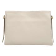 Milky-Beige Læder Crossbody Taske