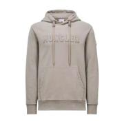 Beige Logo Hoodie Bomuld Fleece