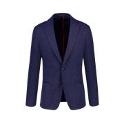 Blå Houndstooth Moderne Slim Fit Blazer