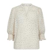 Evelyncc Mini Dot Bluse Off White