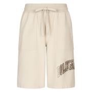 Beige Jersey Jogging Shorts