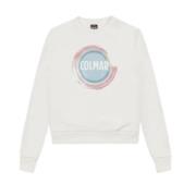 Hvid Crewneck Sweatshirt Vandfarve Print