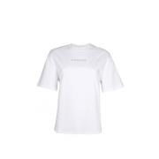 Hvid Bomuld Oversize Crew Neck T-shirt