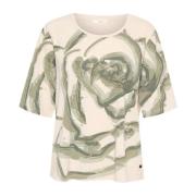 Grøn Rose T-shirt med Print