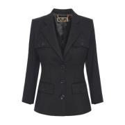 Sort Blazer med Spidse Revers