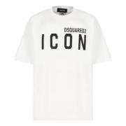 Hvid T-shirt med logo print