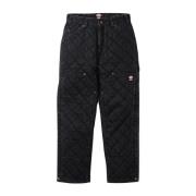 Quilted Double Knee Painter Pant Black