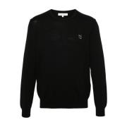 Sort Sweater med Logo Detalje