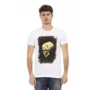 Enkel Hvid Grafisk T-shirt