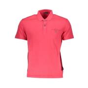 Rosa Bomuld Polo Shirt med Print