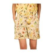 Blomstret Print Curvy Bermuda Shorts