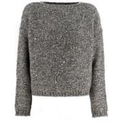 Paillet Udsmykket Uld Rundhals Sweater