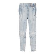 Ribbet bomuld slim-fit jeans