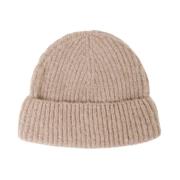 Beige Uld Alpaca Silke Hat