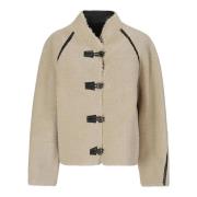 Shearling Coat med knaplukning