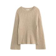 Beige Twill Mohair Pullover Cierra