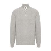 Ribstrikket Halv Zip Sweater