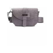 Elegant Krokodille-Print Læder Crossbody Taske