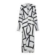 Monogram Print Wrap Cotton Dress