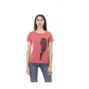 Elegant Pink Rund Hals T-shirt