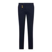 Navy Chino Bukser med Slim Fit og Brand Detalje