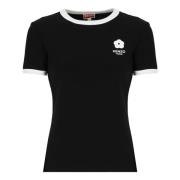 Sort Blomst Logo T-shirt