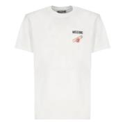 Hvid Crew Neck T-shirt med Logo