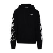 Murpile Trykt Slim Hoodie Sort