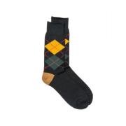 Argyle Crew Socks Sort/Kanel