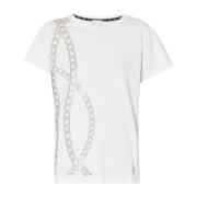 Kæde Studs Rund Hals T-shirt