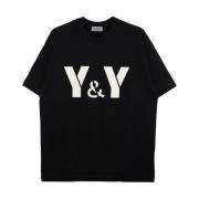 Sort Oversize T-shirt med Y&Y Print