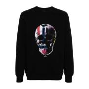 Sort Sweater med Skull Print