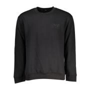 Sort Broderet Crew Neck Fleece Sweatshirt