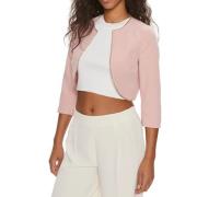 Pink Cropped Blazer med Zircon Detaljer