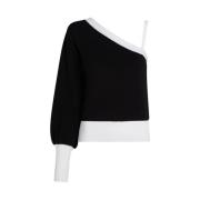 Monokrom Strik En-Skulder Jumper