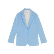 Blazer med en knap og tone-i-tone revers