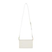 Hvid Stof Crossbody Taske