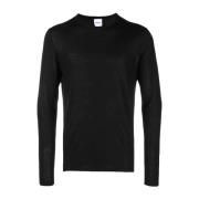 Sort Crew-Neck Uld Sweater