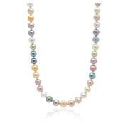 Pastel Pearl Necklace with Silver