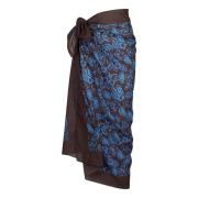 Blomstret Sarong i Brune Nuancer