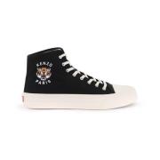 Canvas High-Top Sneakers Lucky Tiger Print