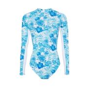 Tahiti Flowers Langærmet Rashguard til Damer